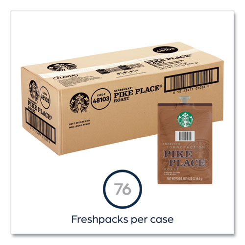 Picture of Starbucks Pike Place Roast Coffee Freshpack, Pike Place, 0.32 oz Pouch, 76/Carton