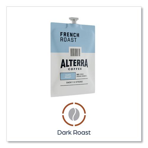 Picture of Alterra French Roast Coffee Freshpack, French Roast, 0.32 oz Pouch, 100/Carton