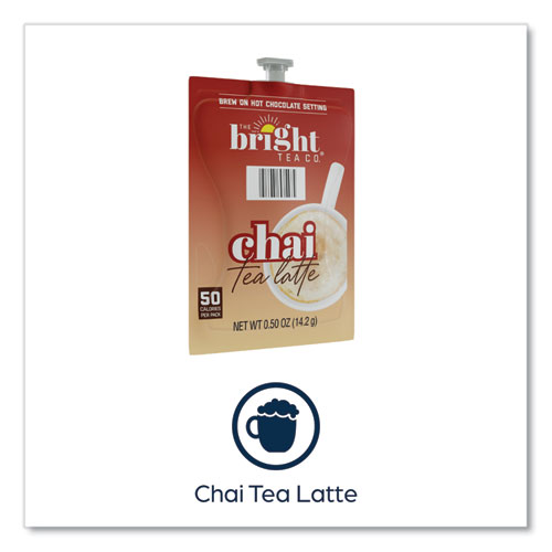 Picture of The Bright Tea Co. Chai Tea Latte Freshpack, Chai Latte, 0.5 oz Pouch, 72/Carton