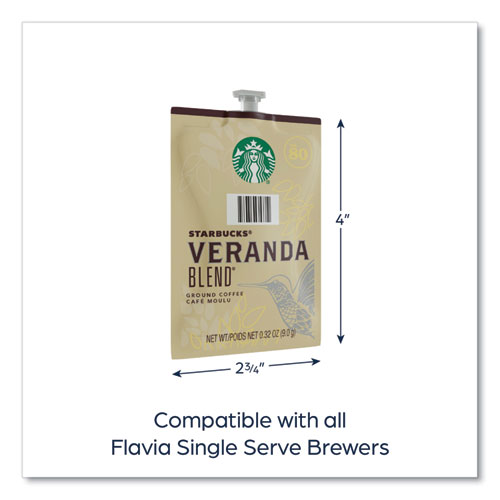 Picture of Starbucks Veranda Blend Coffee Freshpack, Veranda Blend, 0.32 oz Pouch, 76/Carton