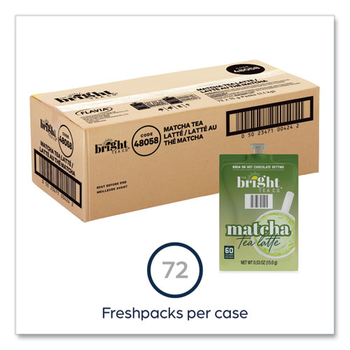 Picture of Bright Tea Co. Matcha Latte Freshpack, Matcha Tea Latte, 0.53 oz Pouch, 72/Carton