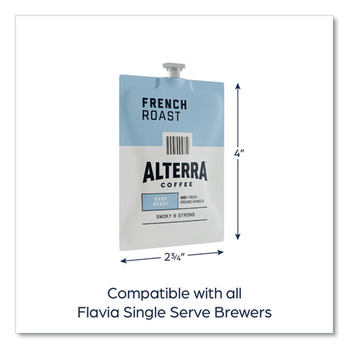 Picture of Alterra French Roast Coffee Freshpack, French Roast, 0.32 oz Pouch, 100/Carton