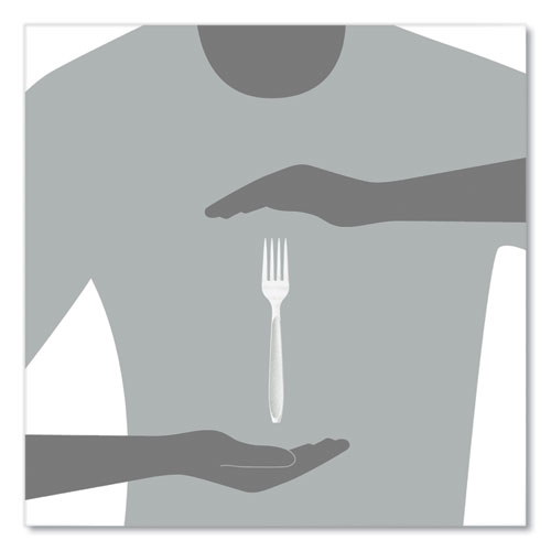 Picture of Impress Heavyweight Full-Length Polystyrene Cutlery, Fork, White, 100/Box