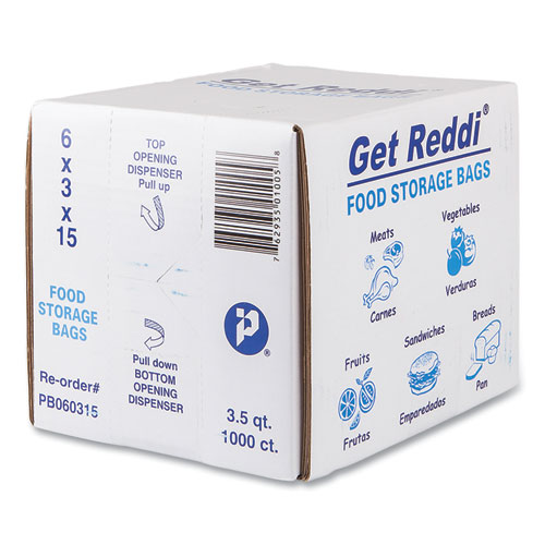 Picture of Food Bags, 3.5 qt, 0.68 mil, 6" x 15", Clear, 1,000/Carton