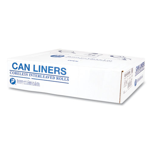 Picture of High-Density Commercial Can Liners, 16 gal, 6 mic, 24" x 33", Black, Interleaved Roll, 50 Bags/Roll, 20 Rolls/Carton