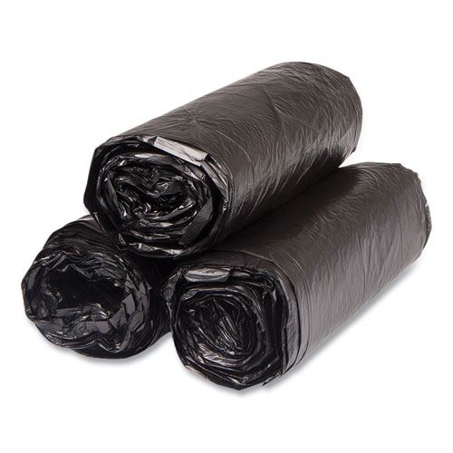 Picture of High-Density Commercial Can Liners, 16 gal, 6 mic, 24" x 33", Black, Interleaved Roll, 50 Bags/Roll, 20 Rolls/Carton