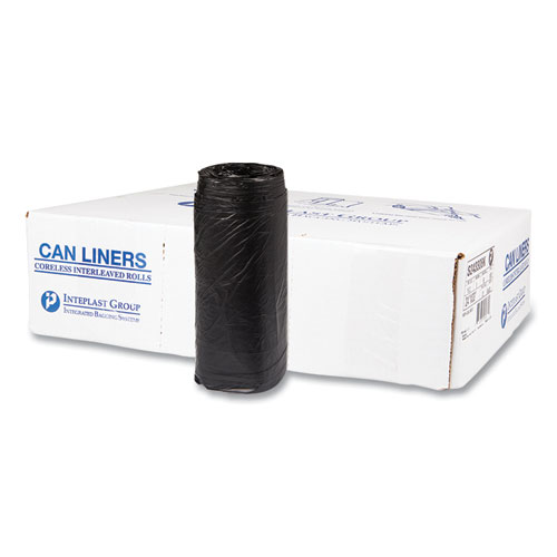 Picture of High-Density Commercial Can Liners, 16 gal, 8 mic, 24" x 33", Black, Interleaved Roll, 50 Bags/Roll, 20 Rolls/Carton