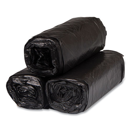 Picture of High-Density Commercial Can Liners, 16 gal, 8 mic, 24" x 33", Black, Interleaved Roll, 50 Bags/Roll, 20 Rolls/Carton