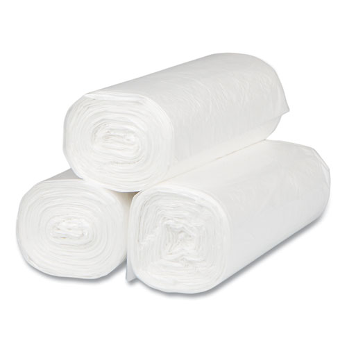 Picture of High-Density Commercial Can Liners, 16 gal, 8 mic, 24" x 33", Natural, Interleaved Roll, 50 Bags/Roll, 20 Rolls/Carton