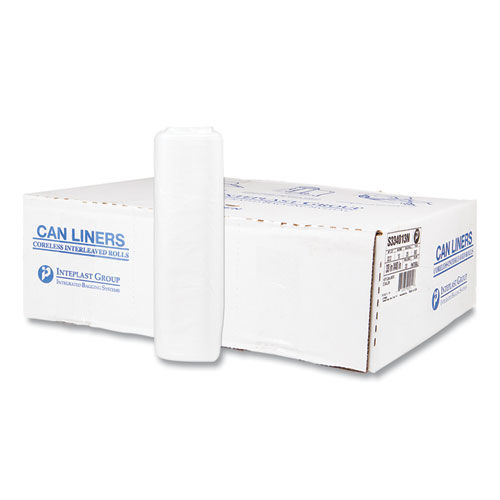 Picture of High-Density Commercial Can Liners, 33 gal, 13 mic, 33" x 40", Clear, Interleaved Roll, 25 Bags/Roll, 20 Rolls/Carton