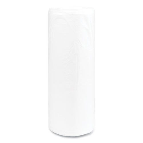 Picture of High-Density Commercial Can Liners, 55 gal, 14 mic, 36" x 60", Clear, Interleaved Roll, 25 Bags/Roll, 8 Rolls/Carton