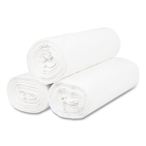 Picture of High-Density Commercial Can Liners, 55 gal, 17 mic, 36" x 60", Clear, 25 Bags/Roll, 8 Interleaved Rolls/Carton