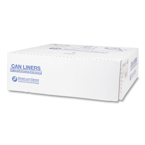 Picture of High-Density Commercial Can Liners, 60 gal, 22 mic, 38" x 60", Clear, Interleaved Roll, 25 Bags/Roll, 6 Rolls/Carton