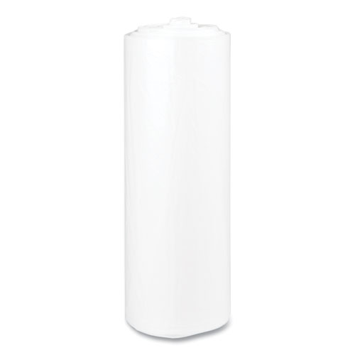 Picture of High-Density Commercial Can Liners, 45 gal, 12 mic, 40" x 48", Clear, Interleaved Roll, 25 Bags/Roll, 10 Rolls/Carton