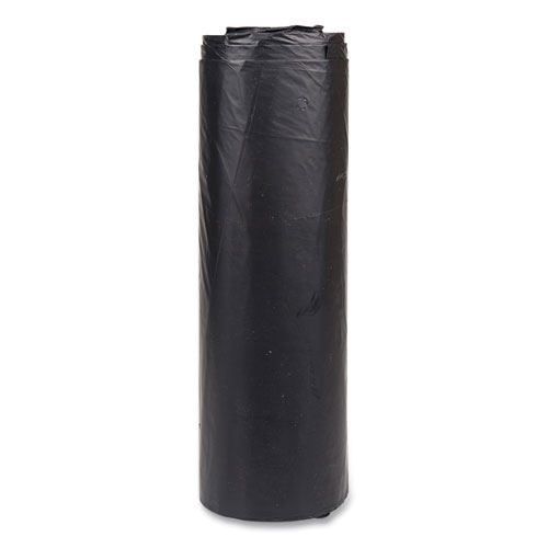 Picture of High-Density Commercial Can Liners, 45 gal, 22 mic, 40" x 48", Black, Interleaved Roll, 25 Bags/Roll, 6 Rolls/Carton