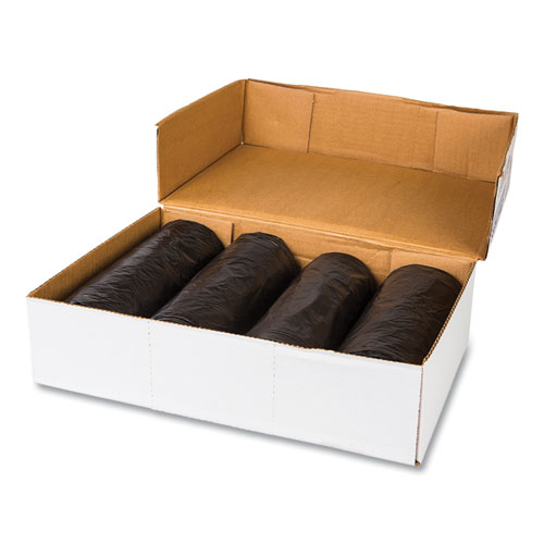 Picture of Institutional Low-Density Can Liners, 30 gal, 0.58 mil, 30" x 36", Black, Interleaved Roll, 25 Bags/Roll, 10 Rolls/Carton