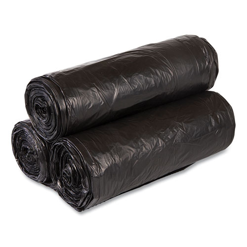 Picture of Institutional Low-Density Can Liners, 30 gal, 0.58 mil, 30" x 36", Black, Interleaved Roll, 25 Bags/Roll, 10 Rolls/Carton