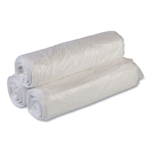 Picture of High-Density Commercial Can Liner Value Pack, 33 gal, 10 mic, 33" x 39", Clear, Interleaved Roll, 25 Bags/Roll, 20 Rolls/CT