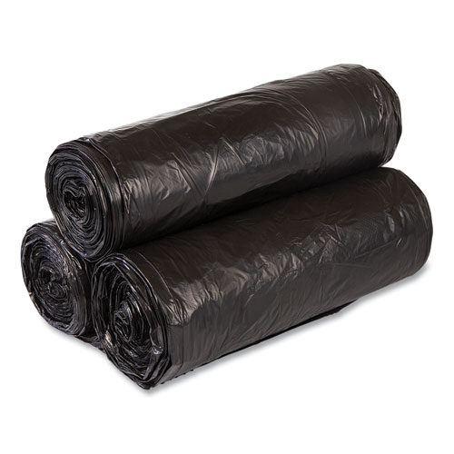 Picture of High-Density Commercial Can Liner Value Pack, 60 gal, 19 mic, 38" x 58", Black, Interleaved Roll, 25 Bags/Roll, 6 Rolls/CT