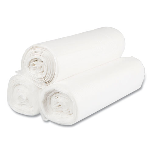 Picture of High-Density Commercial Can Liner Value Pack, 60 gal, 14 mic, 38" x 58", Clear, Interleaved Roll, 25 Bags/Roll, 8 Rolls/CT