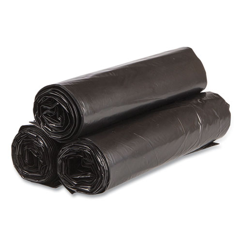 Picture of High-Density Commercial Can Liner Value Pack, 45 gal, 19 mic, 40" x 46", Black, Interleaved Roll, 25 Bags/Roll, 6 Rolls/CT