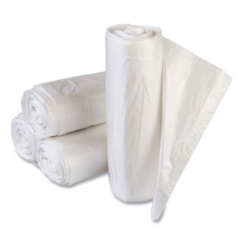 Picture of High-Density Commercial Can Liner Value Pack, 60 gal, 14 mic, 43" x 46", Clear, Interleaved Roll, 25 Bags/Roll, 8 Rolls/CT