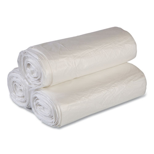 Picture of High-Density Commercial Can Liner Value Pack, 60 gal, 14 mic, 43" x 46", Clear, Interleaved Roll, 25 Bags/Roll, 8 Rolls/CT