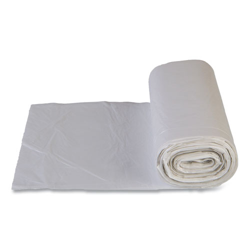 Picture of High-Density Commercial Can Liner Value Pack, 60 gal, 14 mic, 43" x 46", Clear, Interleaved Roll, 25 Bags/Roll, 8 Rolls/CT