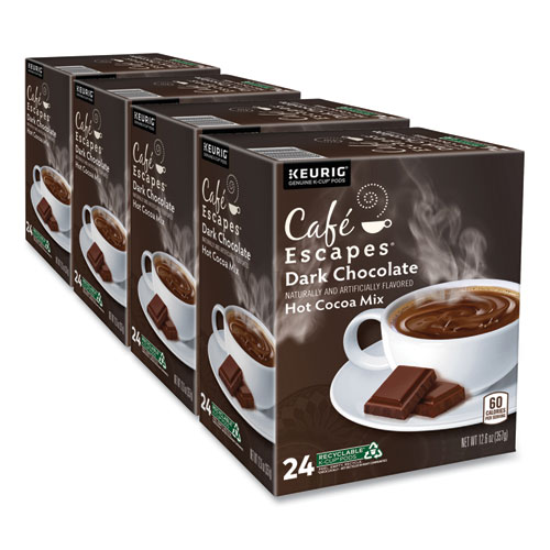 Picture of Cafe Escapes Milk Chocolate Hot Cocoa K-Cups, 96/Carton