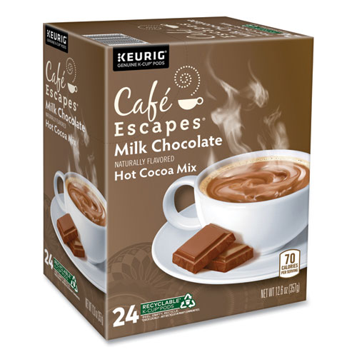 Picture of Cafe Escapes Milk Chocolate Hot Cocoa K-Cups, 96/Carton