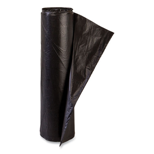 Picture of High-Density Commercial Can Liners, 10 gal, 6 mic, 24" x 24", Black, Perforated Roll, 50 Bags/Roll, 20 Rolls/Carton