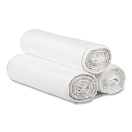 Picture of High-Density Commercial Can Liners, 30 gal, 13 mic, 30" x 37", Clear, Interleaved Roll, 25 Bags/Roll, 20 Rolls/Carton