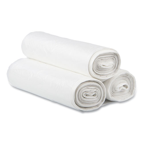 Picture of High-Density Commercial Can Liners, 30 gal, 16 mic, 30" x 37", Clear, Interleaved Roll, 25 Bags/Roll, 20 Rolls/Carton