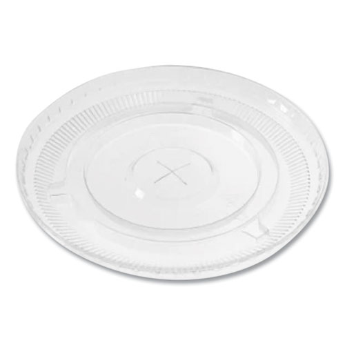 Picture of PET Lids, Flat with Straw Slot, Fits 12 oz to 24 oz Cold Cups, Clear, 1,000/Carton