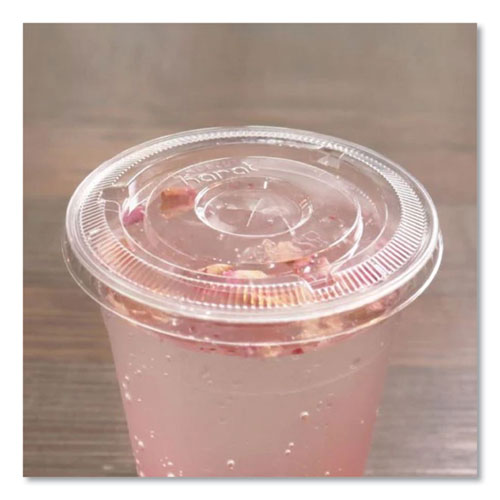 Picture of PET Lids, Flat with Straw Slot, Fits 12 oz to 24 oz Cold Cups, Clear, 1,000/Carton