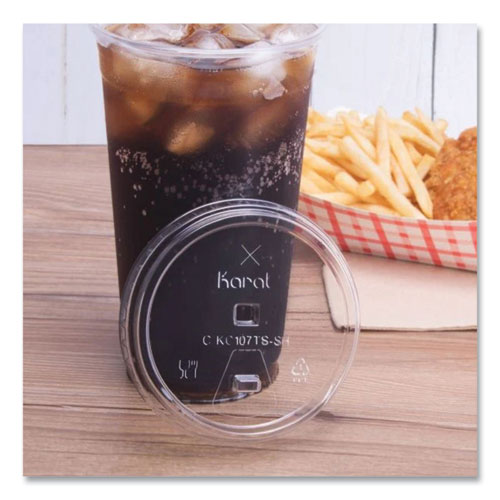 Picture of PET Lids, Strawless Sipper, Fits 32 oz Cold Cups, Clear, 1,000/Carton