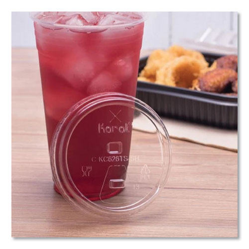 Picture of PET Lids, Strawless Sipper, Fits 12 oz to 24 oz Cold Cups, Clear, 1,000/Carton