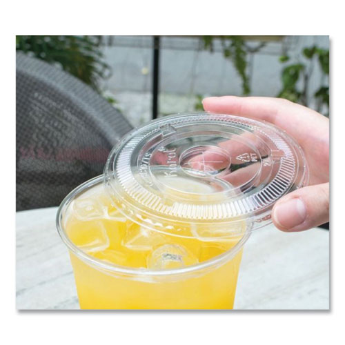 Picture of PET Lids, Flat with Straw Slot, Fits 32 oz Cold Cups, Clear 500/Carton