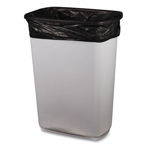 Picture of Low-Density Waste Can Liners, 23 gal, 0.9 mil, 28" x 45", Black, Perforated Roll, 25 Bags/Roll, 8 Rolls/Carton