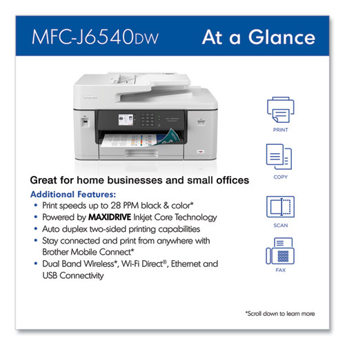 Picture of MFC-J6540DW Business Color All-in-One Inkjet Printer, Copy/Fax/Print/Scan