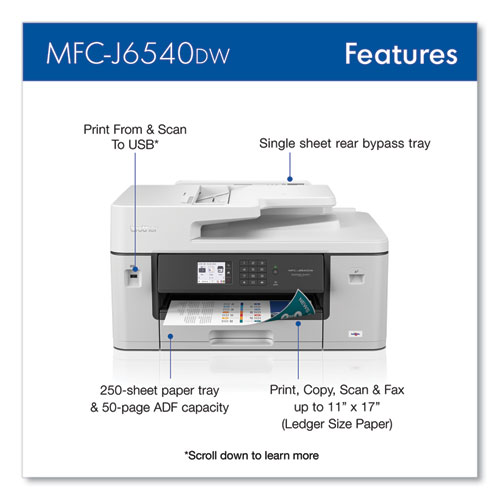 Picture of MFC-J6540DW Business Color All-in-One Inkjet Printer, Copy/Fax/Print/Scan