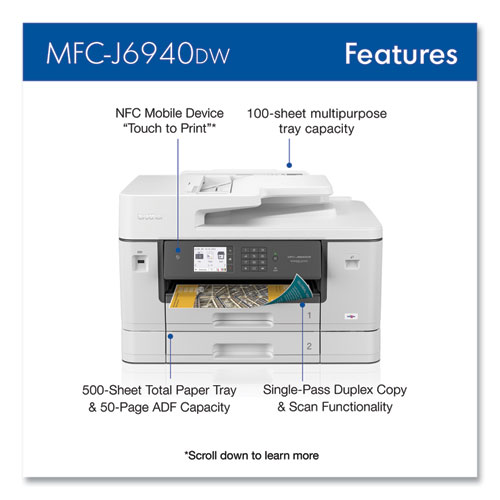 Picture of MFC-J6940DW Color All-in-One Inkjet Printer, Copy/Fax/Print/Scan