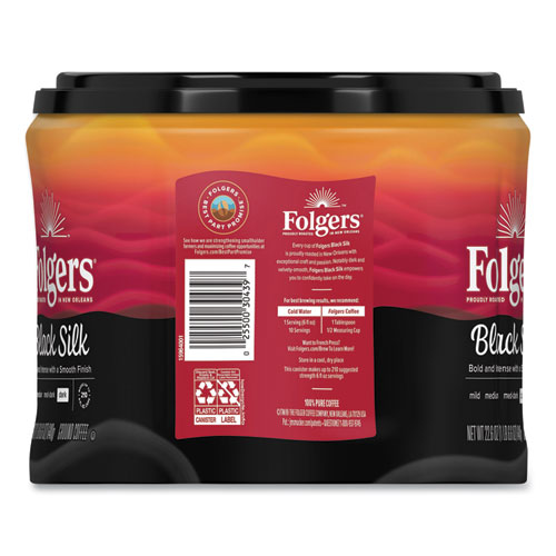 Picture of Coffee, Black Silk, 22.6 oz Canister, 6/Carton