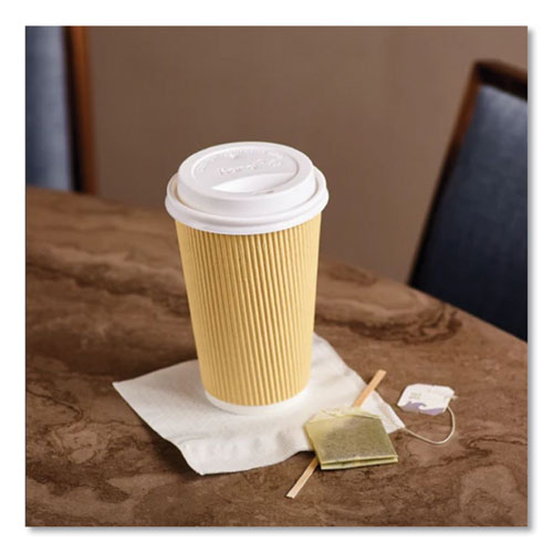 Picture of Hot Cup Lids, Fits 10 oz to 24 oz Paper Hot Cups, Sipper Lid, White, 1,000/Carton