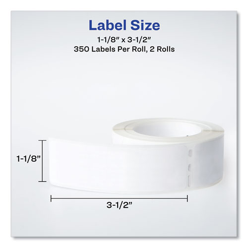 Picture of Multipurpose Thermal Labels, 3.5 x 1.3, White, 350/Roll, 2 Rolls/Box