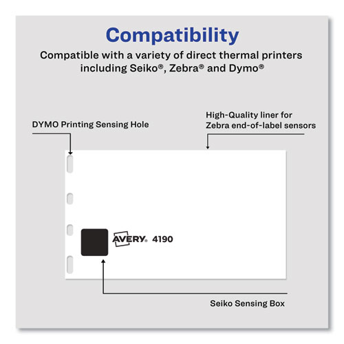 Picture of Multipurpose Thermal Labels, 4 x 2.94, 300/Roll, 1 Roll/Box