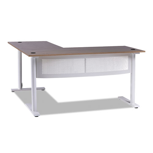 Picture of L-Shaped Writing Desk, 59.05" x 59.05" x 29.53", Beigewood/White