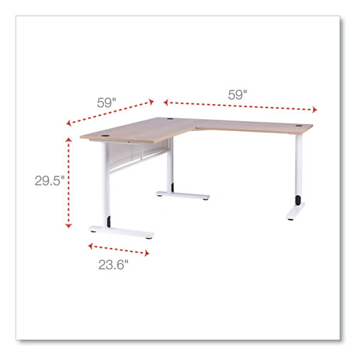 Picture of L-Shaped Writing Desk, 59.05" x 59.05" x 29.53", Beigewood/White