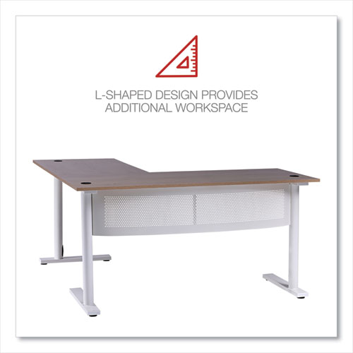 Picture of L-Shaped Writing Desk, 59.05" x 59.05" x 29.53", Beigewood/White