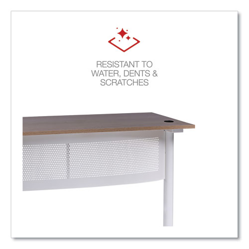 Picture of L-Shaped Writing Desk, 59.05" x 59.05" x 29.53", Beigewood/White